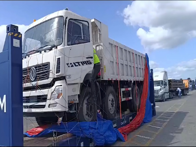 Trường hợp xuất khẩu: Khách hàng Dominica đã nhận được xe tải tự đổ LMDT250 25Ton LTMG